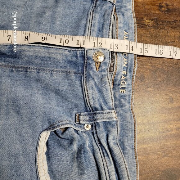 American Eagle Jeans 18 R Super Hi Rise Flare Next Level Stretch Medium Light - Picture 10 of 13